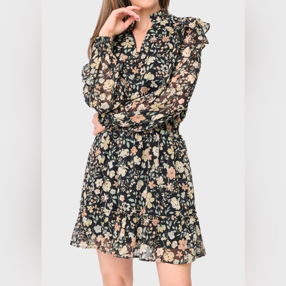 Gibsonlook Daphne Flutter Sleeve Dress sz Large